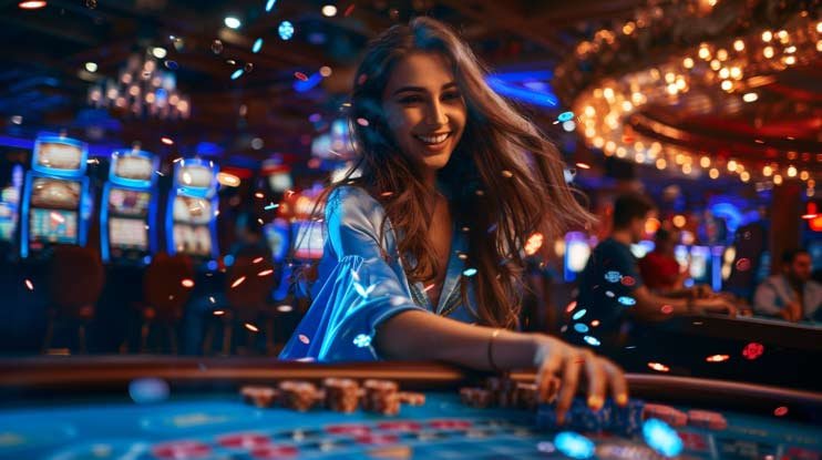 Meja Three Card Poker dealer langsung di pistonbet dengan kartu dan chip